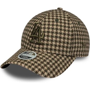 Czapki zakrzywiona zielony taśma regulowana 9FORTY M-Crown Houndstooth Los Angeles Dodgers MLB New Era