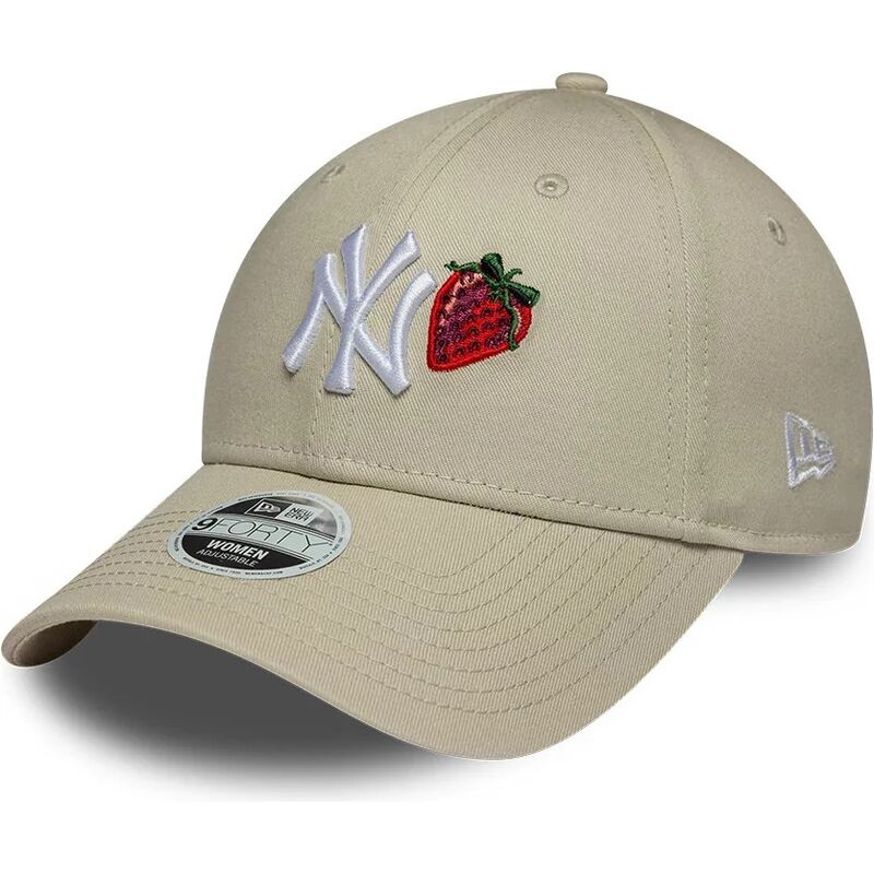 czapki-zakrzywiona-bezowy-tasma-regulowana-9forty-fruit-icon-strawberry-new-york-yankees-mlb-new-era