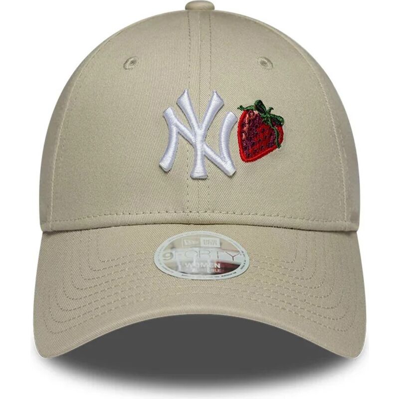 czapki-zakrzywiona-bezowy-tasma-regulowana-9forty-fruit-icon-strawberry-new-york-yankees-mlb-new-era