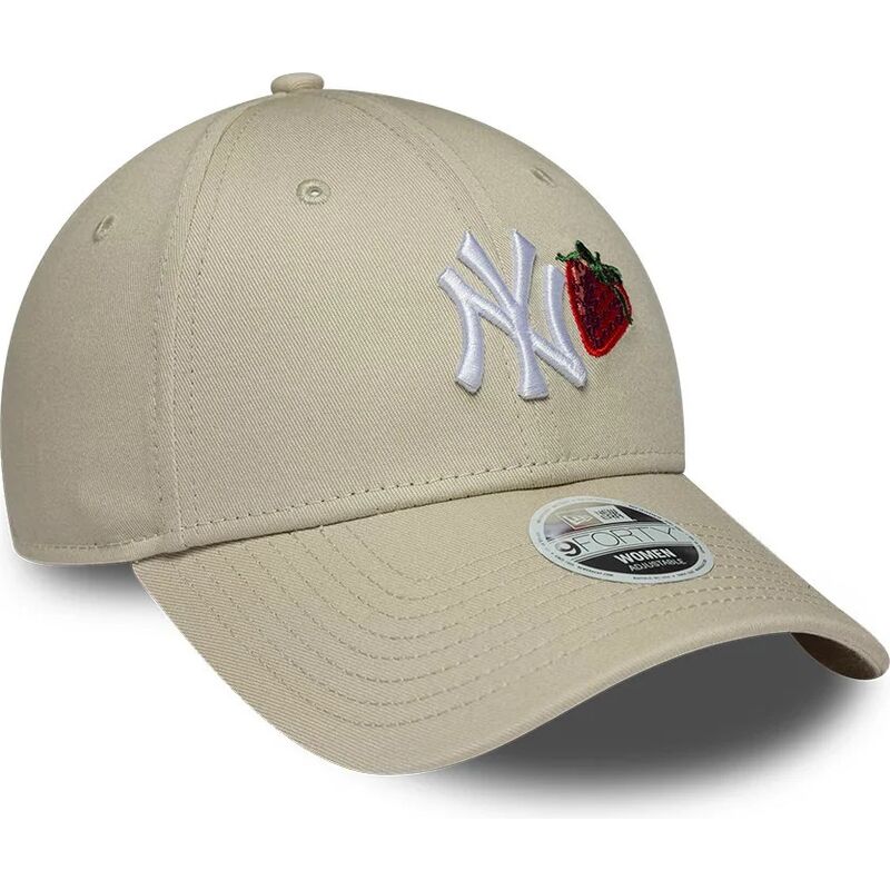 czapki-zakrzywiona-bezowy-tasma-regulowana-9forty-fruit-icon-strawberry-new-york-yankees-mlb-new-era
