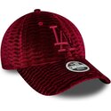 czapki-zakrzywiona-czerwony-tasma-regulowana-9forty-velour-los-angeles-dodgers-mlb-new-era
