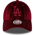 czapki-zakrzywiona-czerwony-tasma-regulowana-9forty-velour-los-angeles-dodgers-mlb-new-era