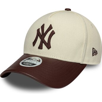 Czapki zakrzywiona beżowy taśma regulowana 9FORTY M-Crown Fabric Mix New York Yankees MLB New Era