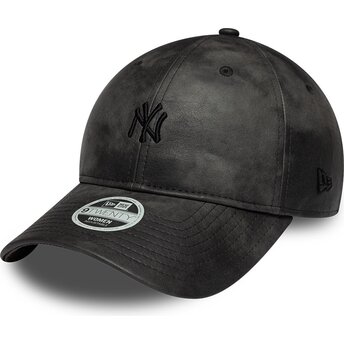 Czapki zakrzywiona czarny taśma regulowana 9TWENTY Washed PU New York Yankees MLB New Era