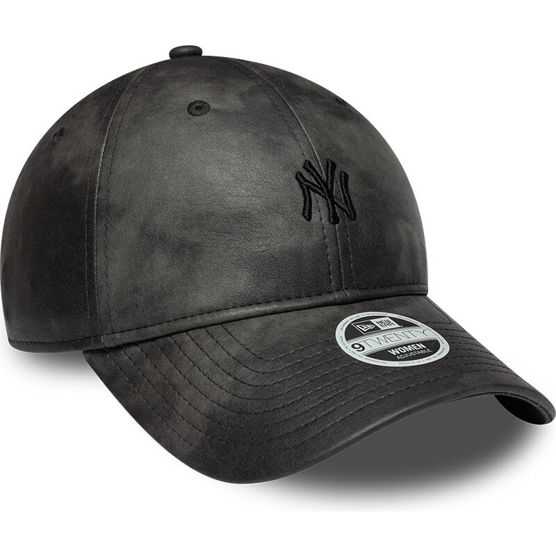 czapki-zakrzywiona-czarny-tasma-regulowana-9twenty-washed-pu-new-york-yankees-mlb-new-era