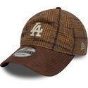 czapki-zakrzywiona-brazowy-tasma-regulowana-9twenty-mix-check-los-angeles-dodgers-mlb-new-era