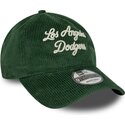 czapki-zakrzywiona-zielony-tasma-regulowana-9twenty-a-frame-cord-script-los-angeles-dodgers-mlb-new-era