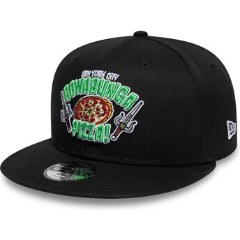 Czapki płaska czarny snapback dla dziecka 9FIFTY Cowabunga Pizza Tortugas Ninja New Era