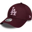 czapki-zakrzywiona-czerwony-tasma-regulowana-rosa-9forty-metallic-los-angeles-dodgers-mlb-new-era