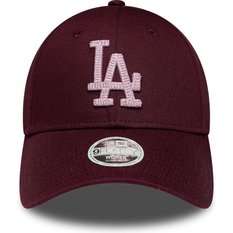 czapki-zakrzywiona-czerwony-tasma-regulowana-rosa-9forty-metallic-los-angeles-dodgers-mlb-new-era