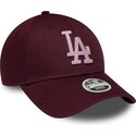 czapki-zakrzywiona-czerwony-tasma-regulowana-rosa-9forty-metallic-los-angeles-dodgers-mlb-new-era