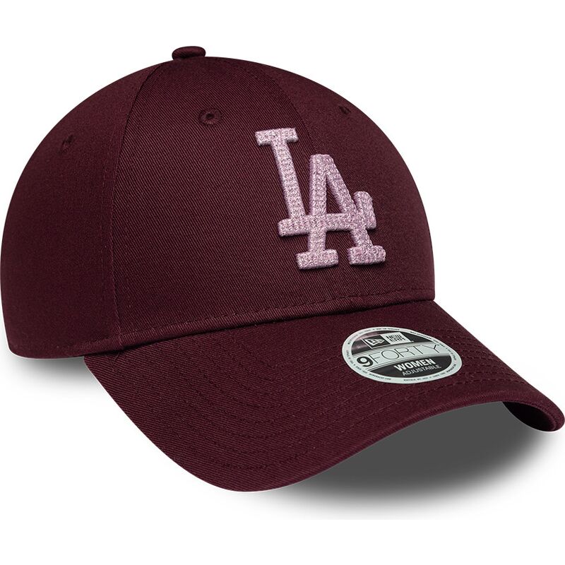 czapki-zakrzywiona-czerwony-tasma-regulowana-rosa-9forty-metallic-los-angeles-dodgers-mlb-new-era