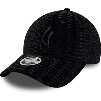 Czapki zakrzywiona czarny taśma regulowana 9FORTY Velour New York Yankees MLB New Era