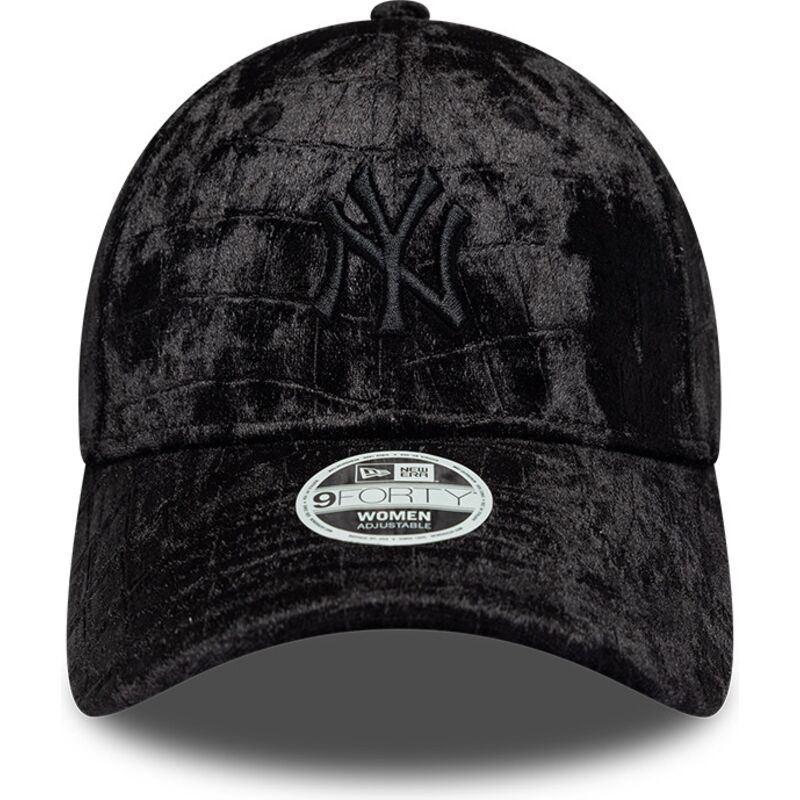 czapki-zakrzywiona-czarny-tasma-regulowana-9forty-pattern-velour-new-york-yankees-mlb-new-era