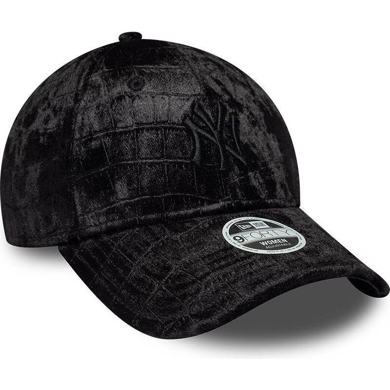 czapki-zakrzywiona-czarny-tasma-regulowana-9forty-pattern-velour-new-york-yankees-mlb-new-era