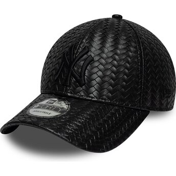Czapki zakrzywiona czarny snapback 9FORTY PU Weave New York Yankees MLB New Era