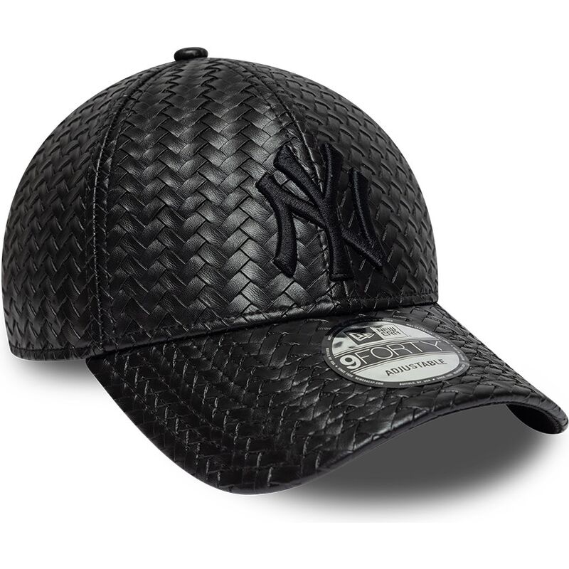 czapki-zakrzywiona-czarny-snapback-9forty-pu-weave-new-york-yankees-mlb-new-era