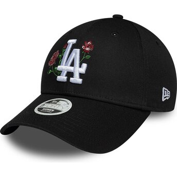 Czapki zakrzywiona czarny snapback 9FORTY Rose Sequin Los Angeles Dodgers MLB New Era