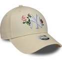 czapki-zakrzywiona-bezowy-snapback-9forty-rose-sequin-new-york-yankees-mlb-new-era