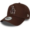 czapki-zakrzywiona-brazowy-snapback-9forty-e-frame-team-outline-los-angeles-dodgers-mlb-new-era