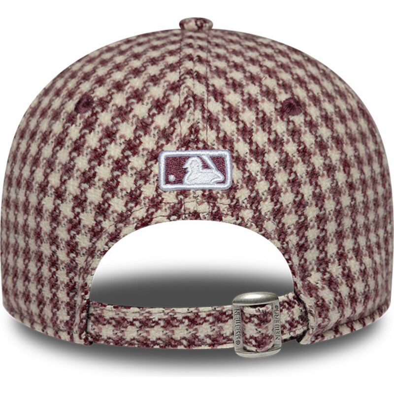 czapki-zakrzywiona-czerwony-tasma-regulowana-9forty-m-crown-houndstooth-new-york-yankees-mlb-new-era