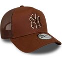 czapki-zakrzywiona-brazowy-snapback-e-frame-outline-new-york-yankees-mlb-new-era