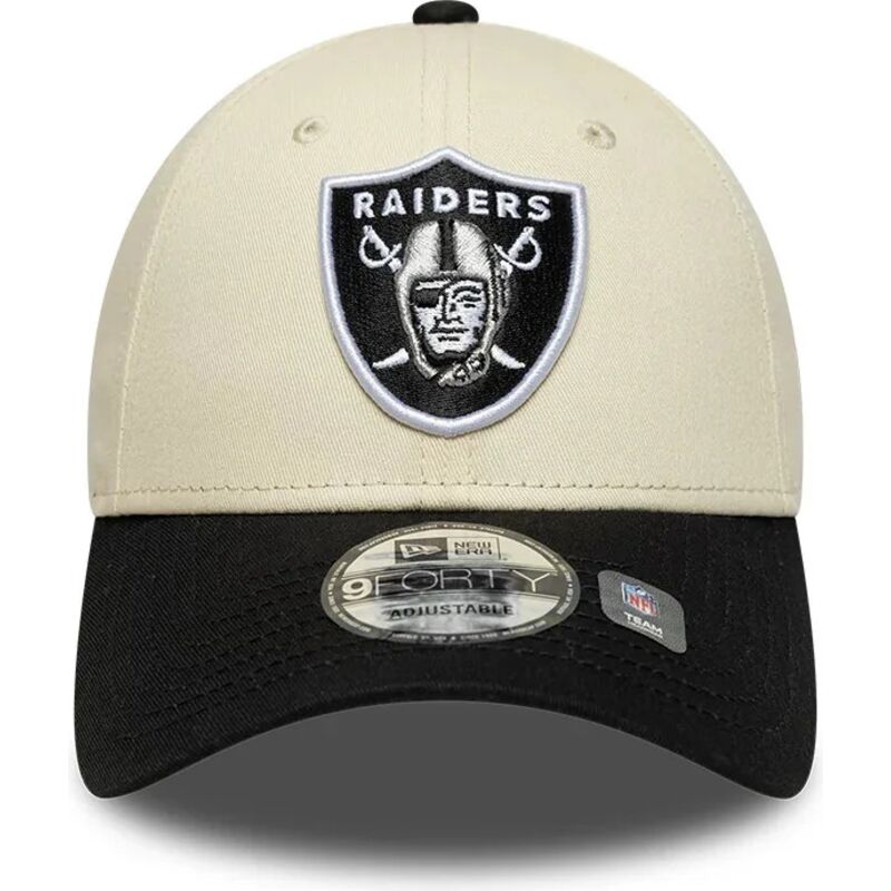 czapki-zakrzywiona-bezowy-tasma-regulowana-9forty-colour-block-las-vegas-raiders-nfl-new-era