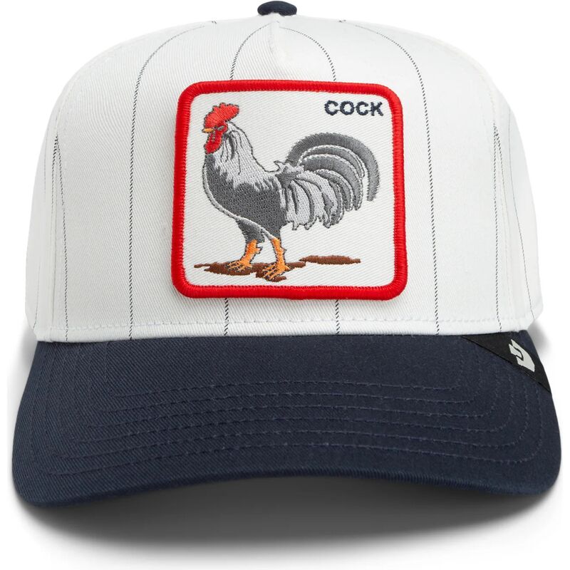 czapki-zakrzywiona-szary-snapback-pinstripe-rooster-cock-playmakers-the-farm-goorin-bros