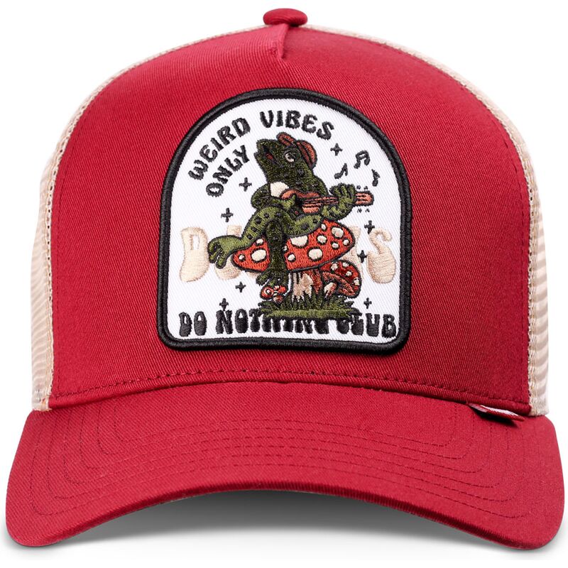 czapki-zakrzywiona-czerwony-snapback-hft-do-nothing-club-weird-vibes-frog-djinns