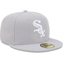 czapki-plaska-szary-dopasowany-59fifty-side-script-chicago-white-sox-mlb-new-era