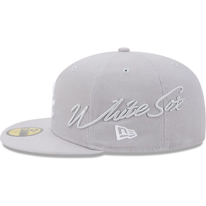 czapki-plaska-szary-dopasowany-59fifty-side-script-chicago-white-sox-mlb-new-era