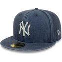 czapki-plaska-granatowy-dopasowany-59fifty-washed-new-york-yankees-mlb-new-era