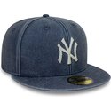 czapki-plaska-granatowy-dopasowany-59fifty-washed-new-york-yankees-mlb-new-era