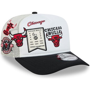 Czapki zakrzywiona biały snapback Hardwood Classics 9FIFTY A Frame Precurved Chicago Bulls NBA New Era