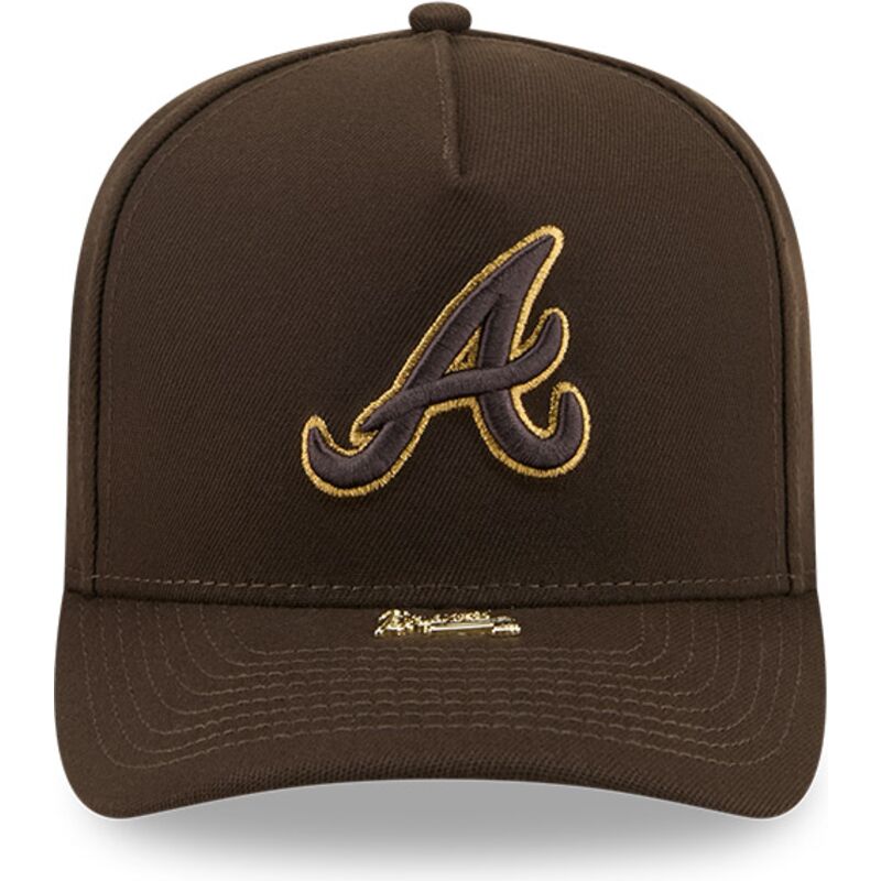 czapki-zakrzywiona-brazowy-snapback-9fifty-a-frame-precurved-visor-pin-atlanta-braves-mlb-new-era