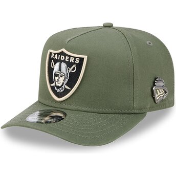 Czapki zakrzywiona zielony snapback 9FIFTY A Frame Precurved Side Pin Las Vegas Raiders NFL New Era