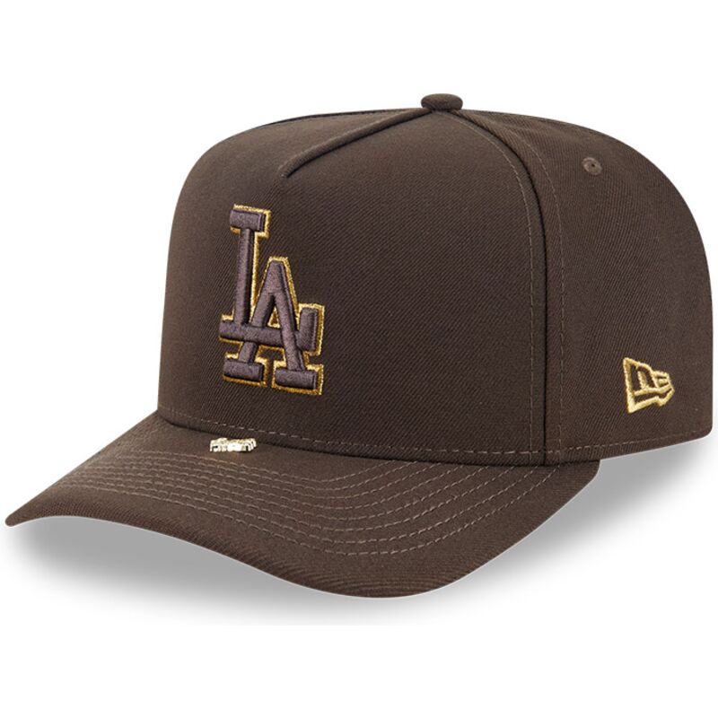 czapki-zakrzywiona-brazowy-snapback-9fifty-a-frame-precurved-visor-pin-los-angeles-dodgers-mlb-new-era