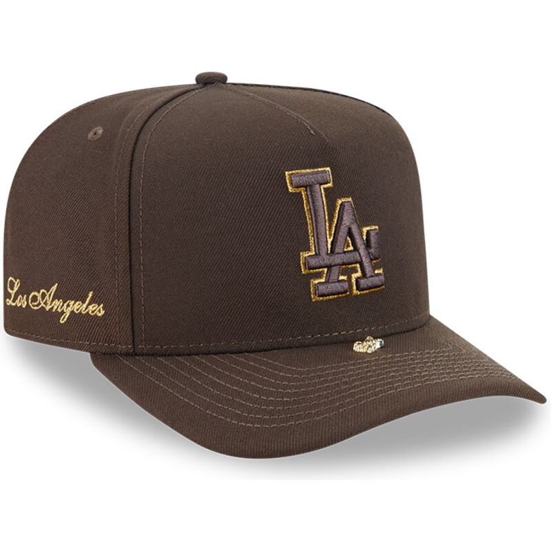czapki-zakrzywiona-brazowy-snapback-9fifty-a-frame-precurved-visor-pin-los-angeles-dodgers-mlb-new-era