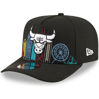 Czapki zakrzywiona czarny snapback 9FIFTY A Frame Precurved Skyline Chicago Bulls NBA New Era