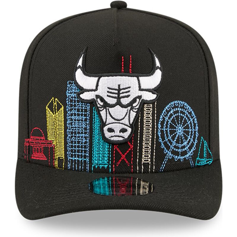 czapki-zakrzywiona-czarny-snapback-9fifty-a-frame-precurved-skyline-chicago-bulls-nba-new-era