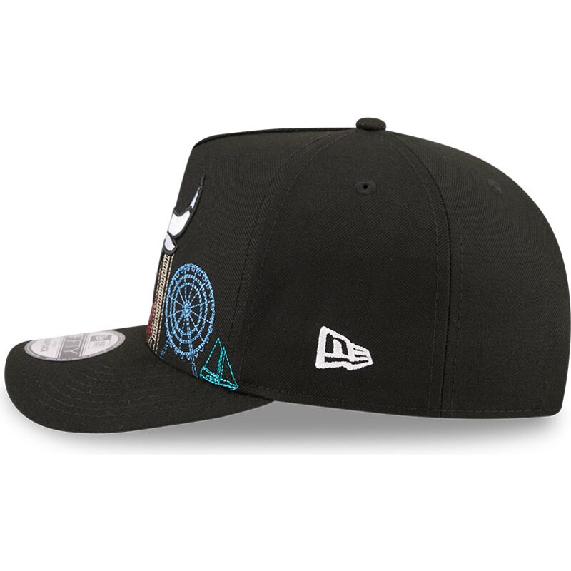 czapki-zakrzywiona-czarny-snapback-9fifty-a-frame-precurved-skyline-chicago-bulls-nba-new-era