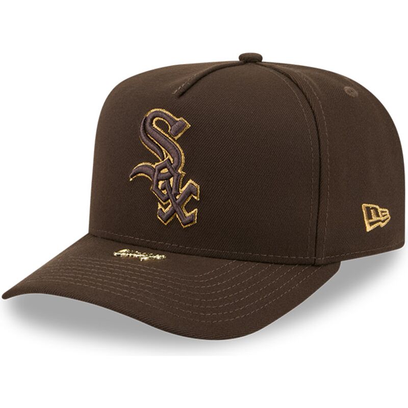 czapki-zakrzywiona-brazowy-snapback-9fifty-a-frame-precurved-visor-pin-chicago-white-sox-mlb-new-era