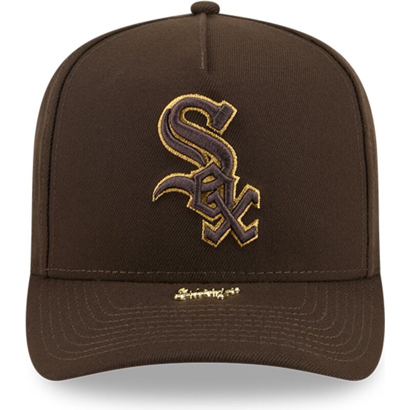 czapki-zakrzywiona-brazowy-snapback-9fifty-a-frame-precurved-visor-pin-chicago-white-sox-mlb-new-era