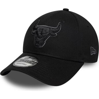 Czapki zakrzywiona czarny taśma regulowana 9FORTY Team Outline Chicago Bulls NBA New Era