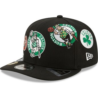 Czapki zakrzywiona czarny snapback 9FIFTY A Frame Precurved Multi Patch Boston Celtics NBA New Era