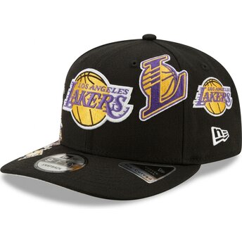 Czapki zakrzywiona czarny snapback 9FIFTY A Frame Precurved Multi Patch Los Angeles Lakers NBA New Era