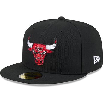 Czapki płaska czarny dopasowany 59FIFTY Rhinestone Badge Chicago Bulls NBA New Era