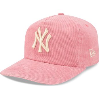 Czapki zakrzywiona róż taśma regulowana 19TWENTY Precurved Corduroy Pastel New York Yankees MLB New Era