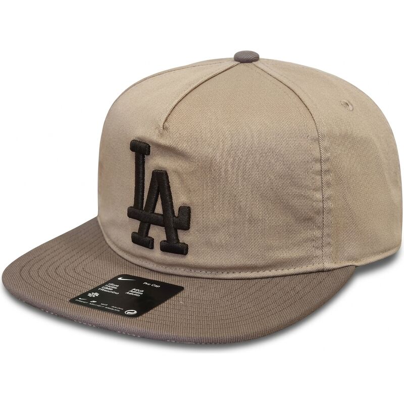 czapki-plaska-bezowy-tasma-regulowana-pro-unstructured-5-panel-los-angeles-dodgers-mlb-nike