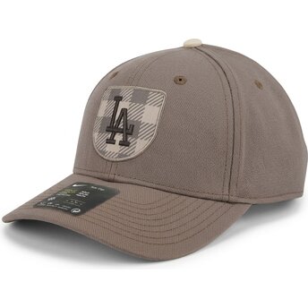 Czapki zakrzywiona brązowy snapback Dri-Fit Rise Structured Los Angeles Dodgers MLB Nike